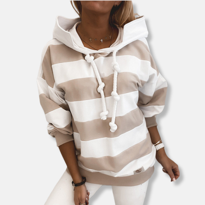 Lune London | Loose Fit Hoodie - Striped Casual Hoodie