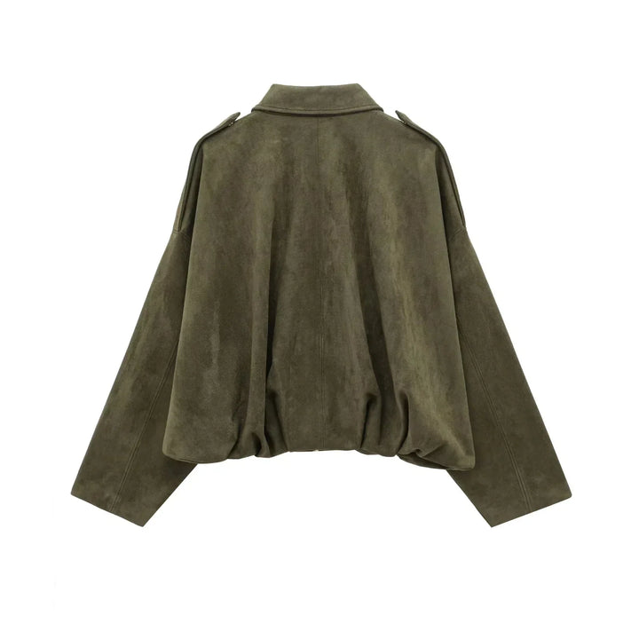 Lune London | Oversized Jacket - Soft Suede Lining - Fully Lined - Khaki