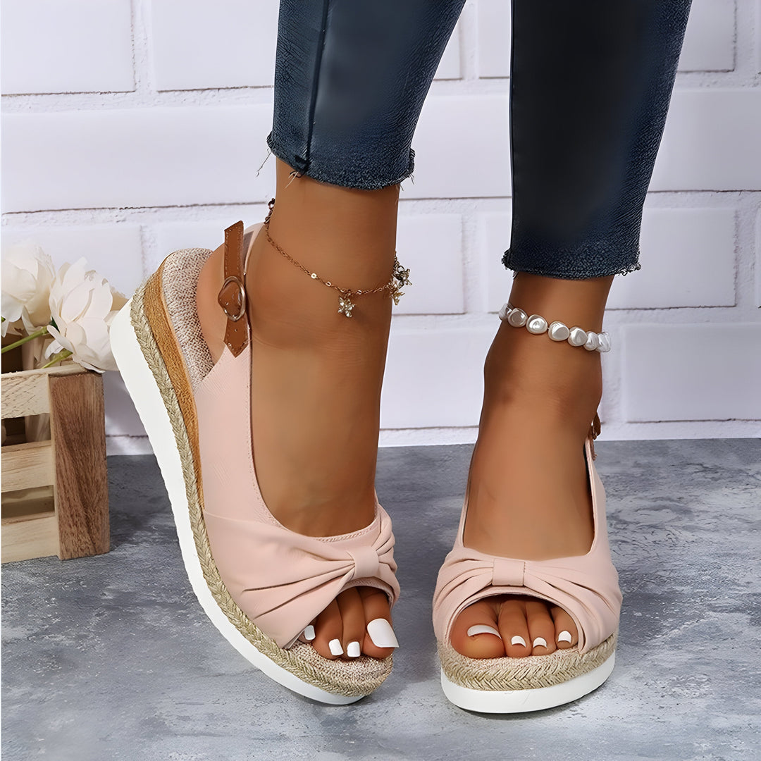 Lune London | Orthopedic Wedge Sandals with Peep Toe