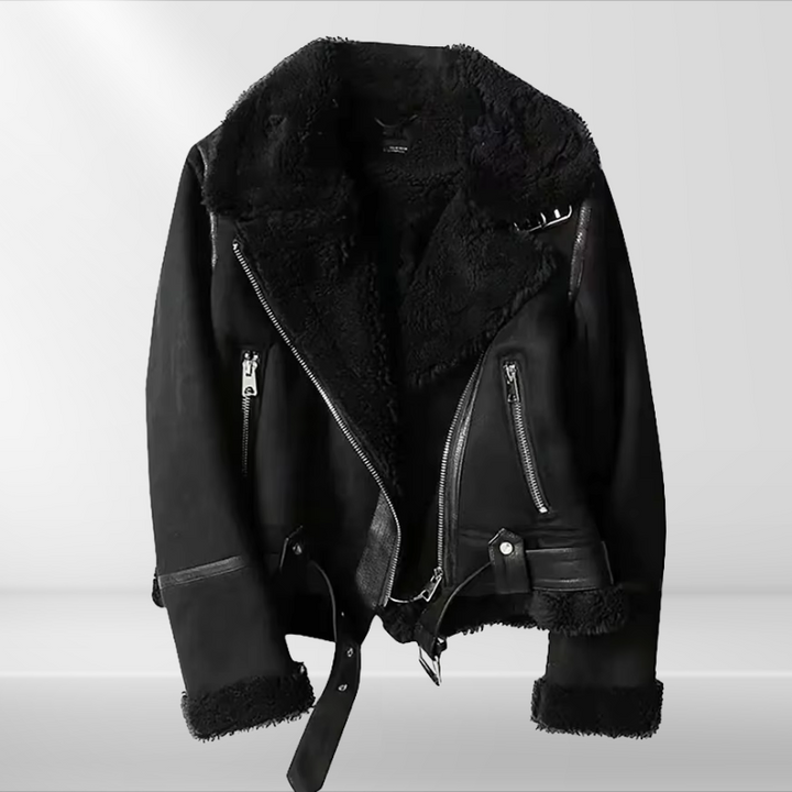 Lune London | Women's Fleece Sherpa Bomber Jacket with Zipper