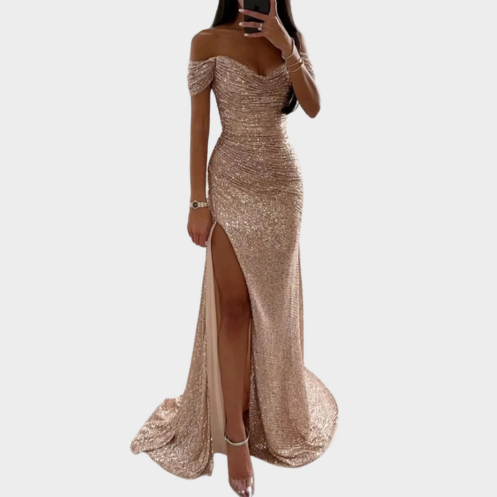Chic Und Stil | Women's Long Elegant Evening Dress with Slit for Women