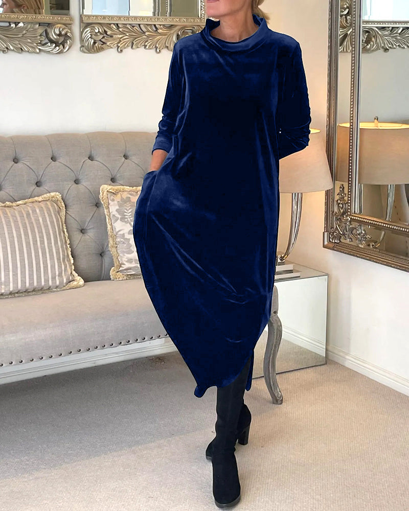 Women’s Velvet Dress with Pockets – Elegant & Comfortable | Lune London