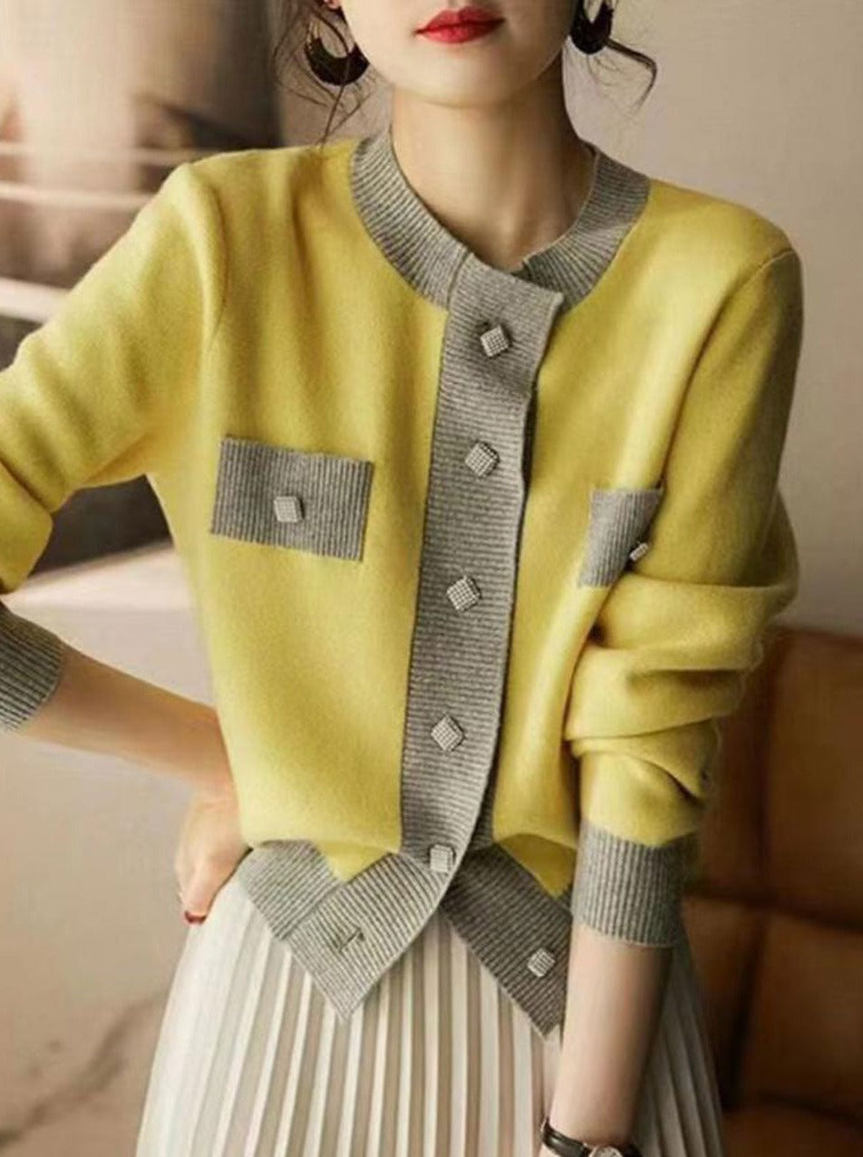 Lune London | Veste en tricot patchwork rétro