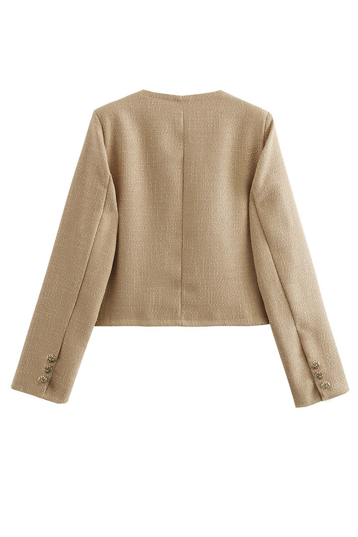 Lune London | Fitted Boucle Jacket Decorative Buttons Refined and Modern