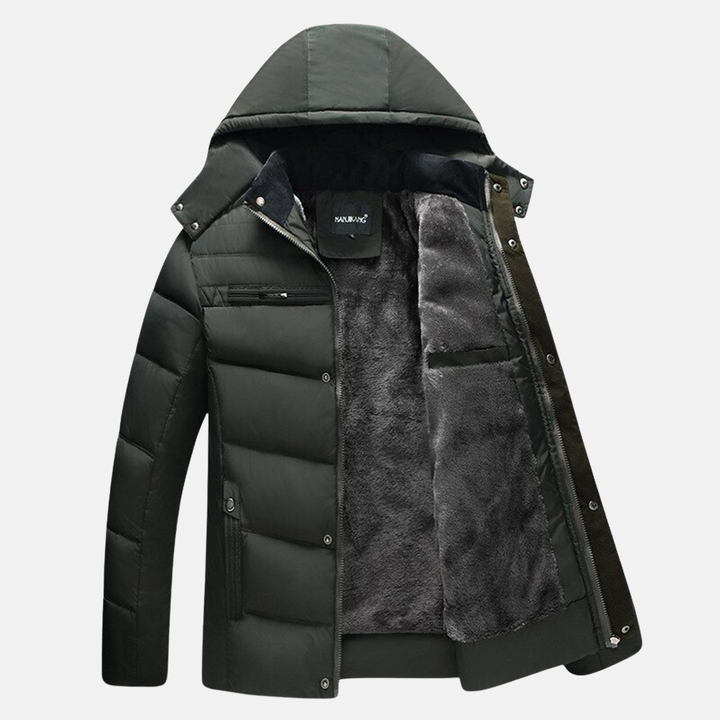 Lune London | Fleece Quilted Puffer Coat - Hooded Jacket in Relaxed Fit