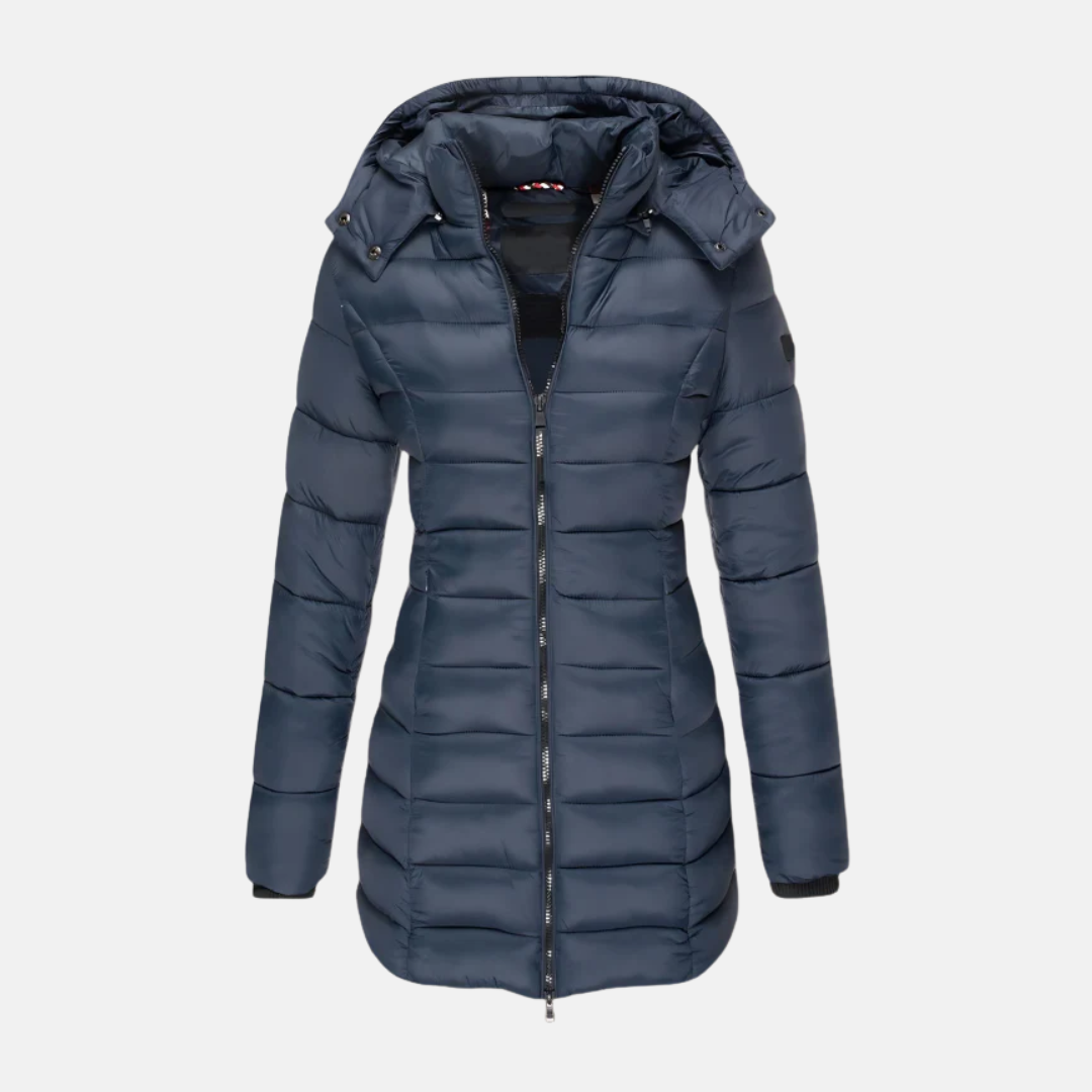Lune London | Puffer jacket - Slim Fit - Mid length - With hood - Ribbed cuffs