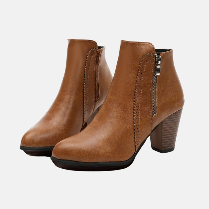 Lune London | Ankle boots - Faux leather - Almond shape - Zipper on the inside