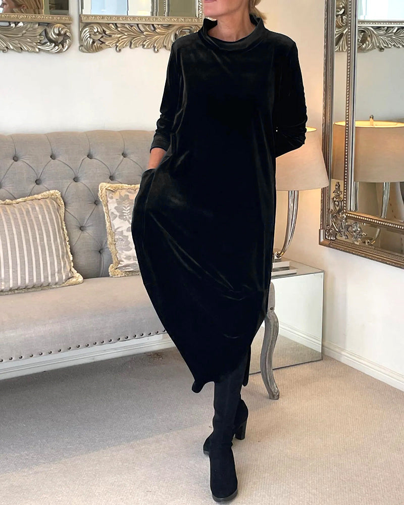 Women’s Elegant Velvet Dress with Pockets for Everyday & Events | Lune London