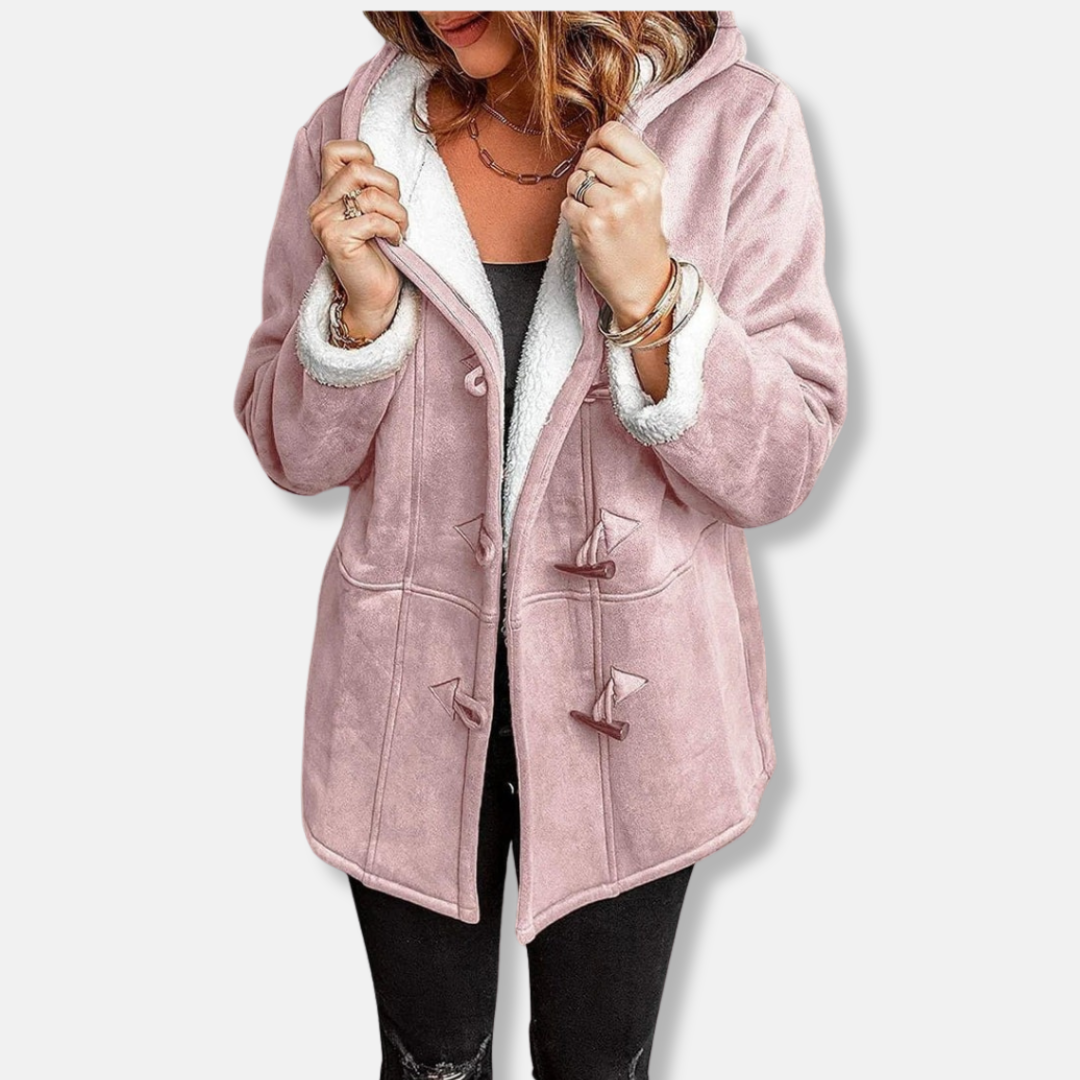 Lune London | Jacket - Fleece - Hood - Button closure - Casual fit - Mid-length