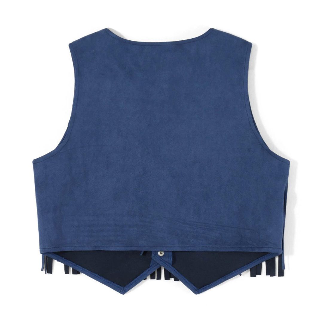Lune London | Suede vest with fringes and button detail