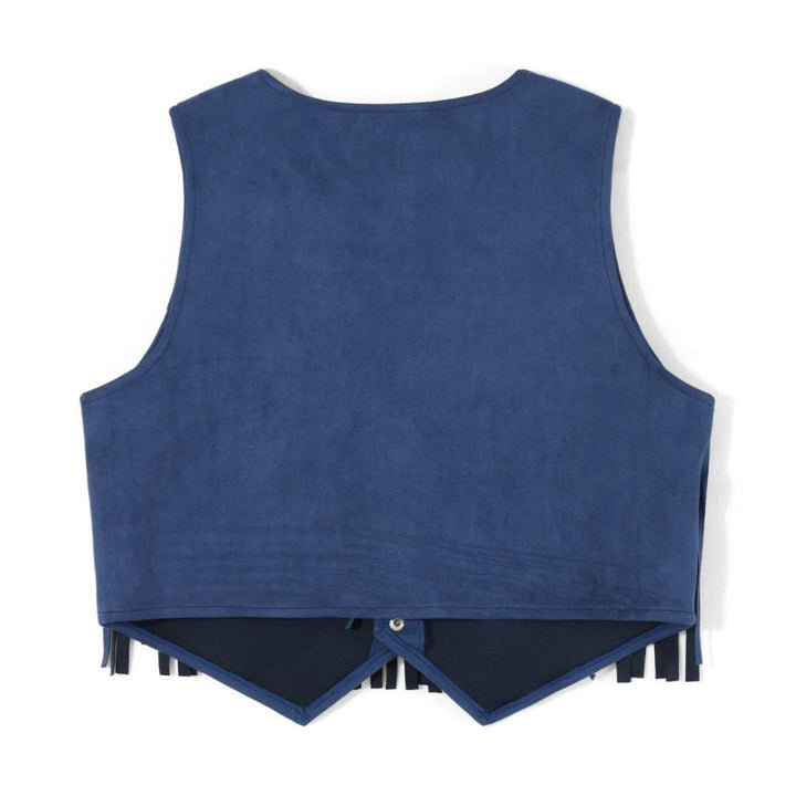 Lune London | Suede vest with fringes and button detail