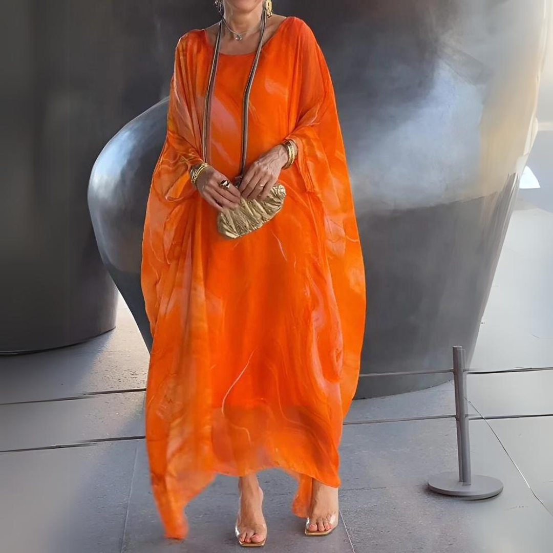Lune London | Kaftan Dress Flowing Light Fabric Elegant Loose Fit Wide Sleeves