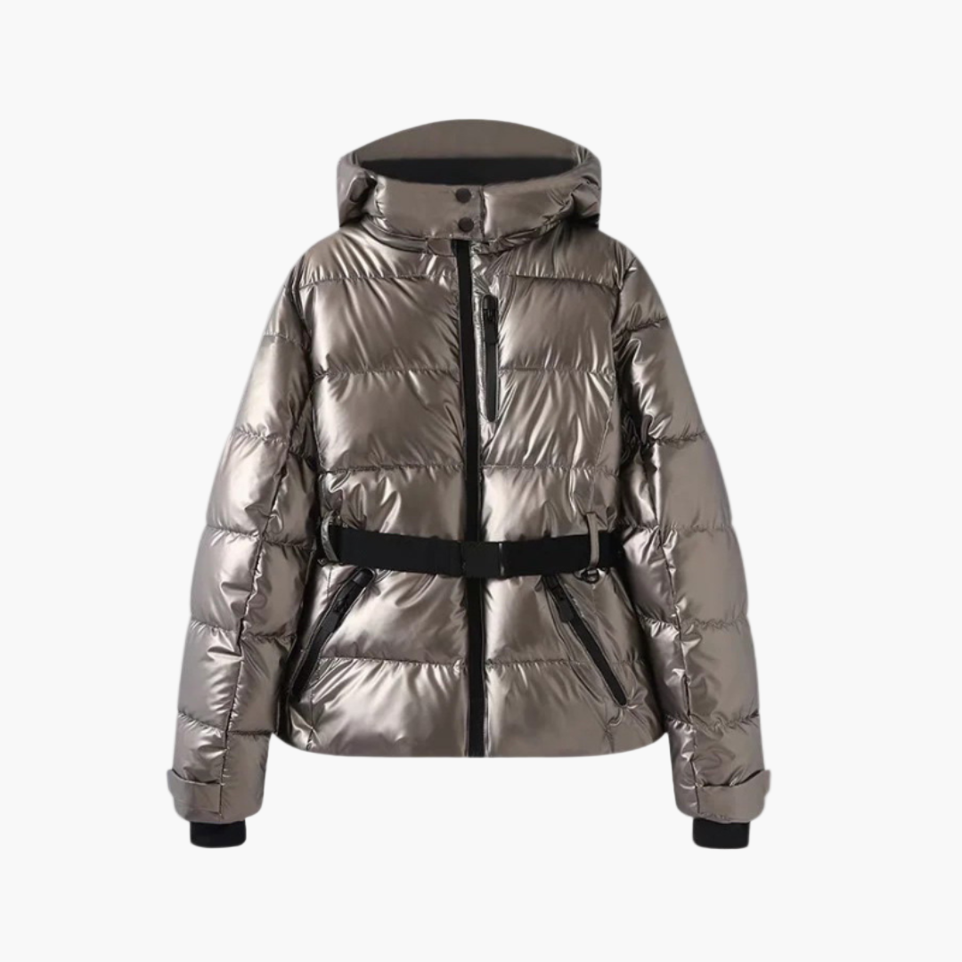 Lune London | Quilted jacket with belt and hood - Elegant winter jacket, water-repellent for daily and outdoor activities