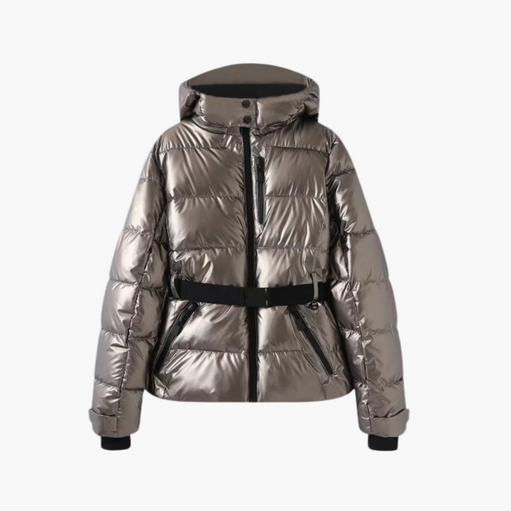 Lune London | Quilted jacket with belt and hood - Elegant winter jacket, water-repellent for daily and outdoor activities