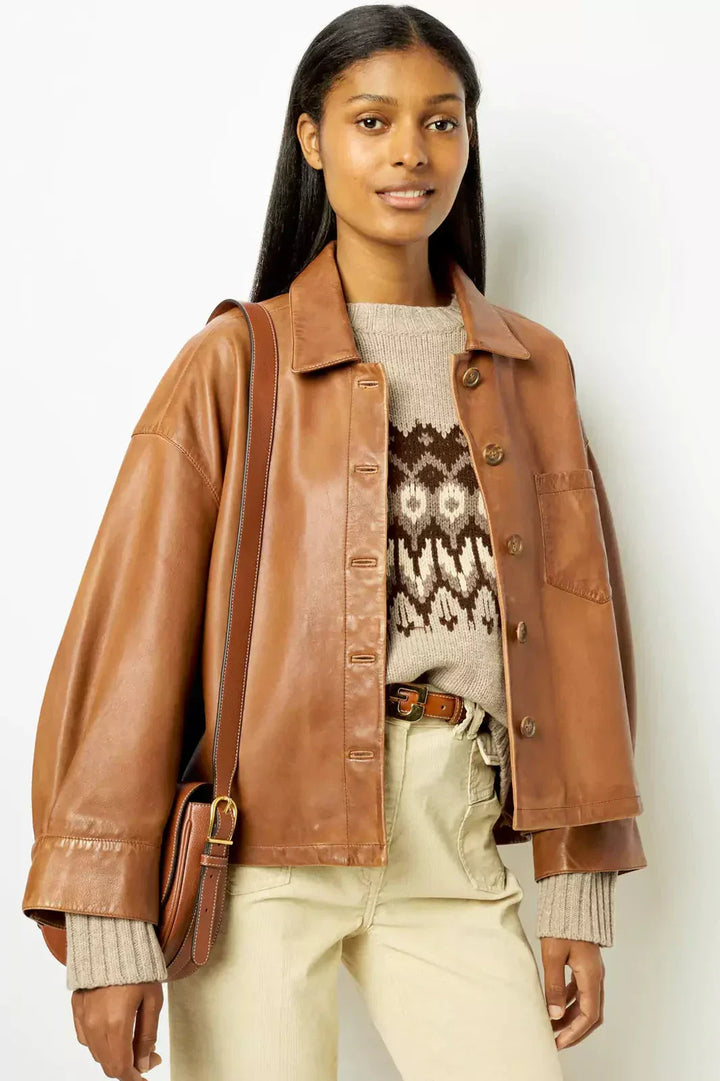 Lune London | Boxy Leather Short Jacket