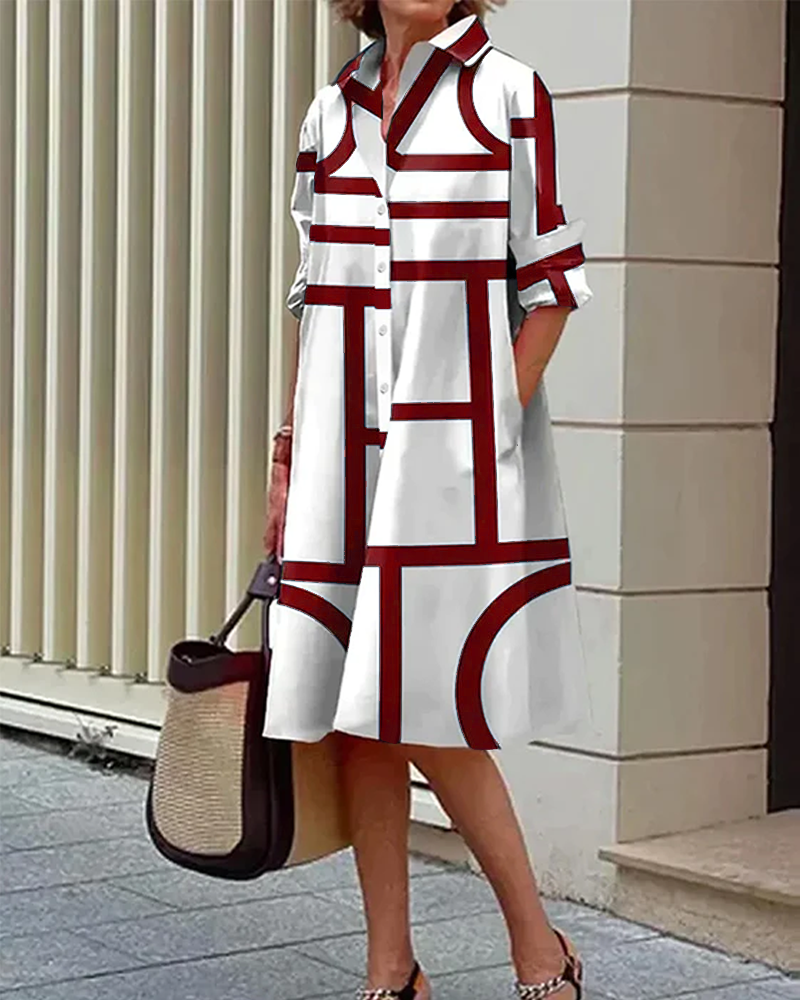 Lune London | Dress with Pockets and Geometric Print