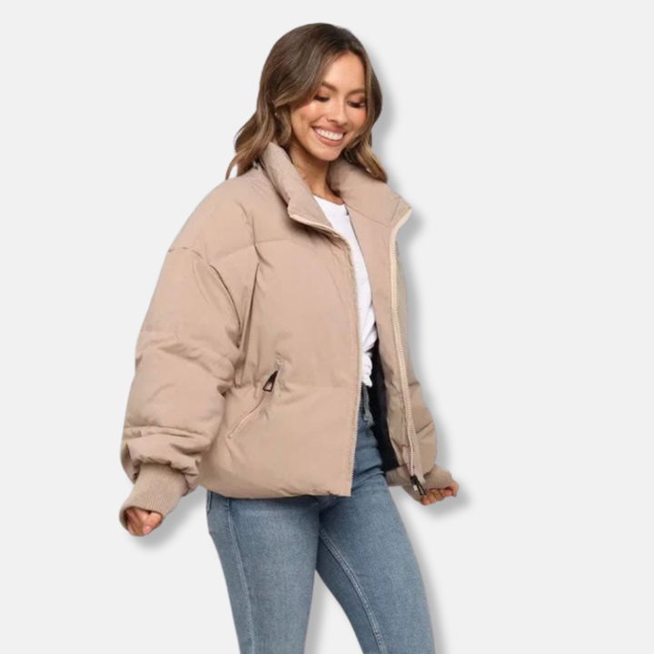 Lune London | Puffer Jacket - Thermal Insulation - Shorter Length - Stand Collar - Ribbed Cuffs