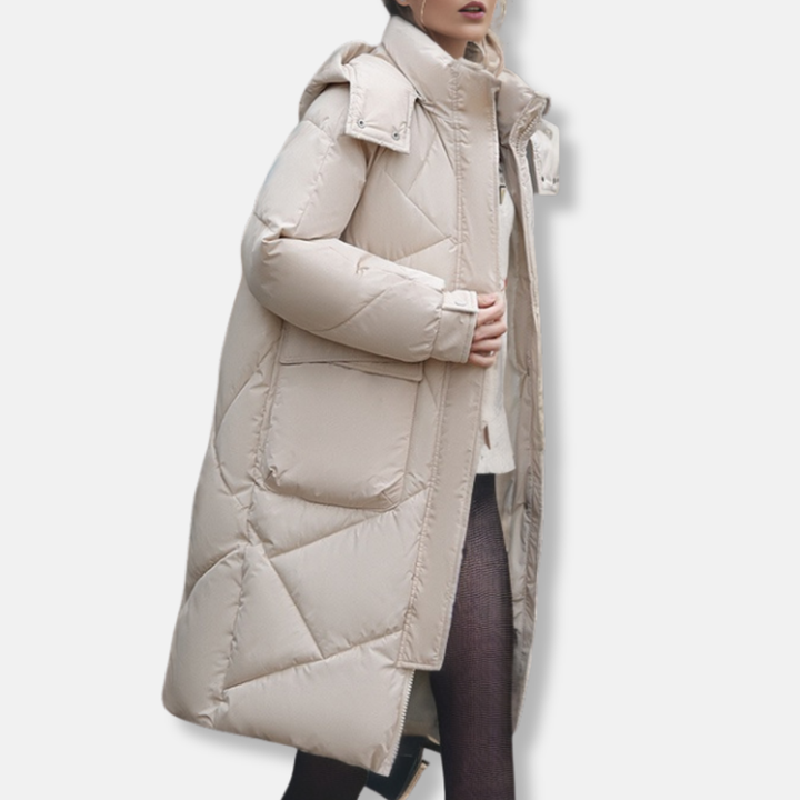 Lune London | Coat - Quilted - Plus Size Fit - Maxi Length - High Collar Hood