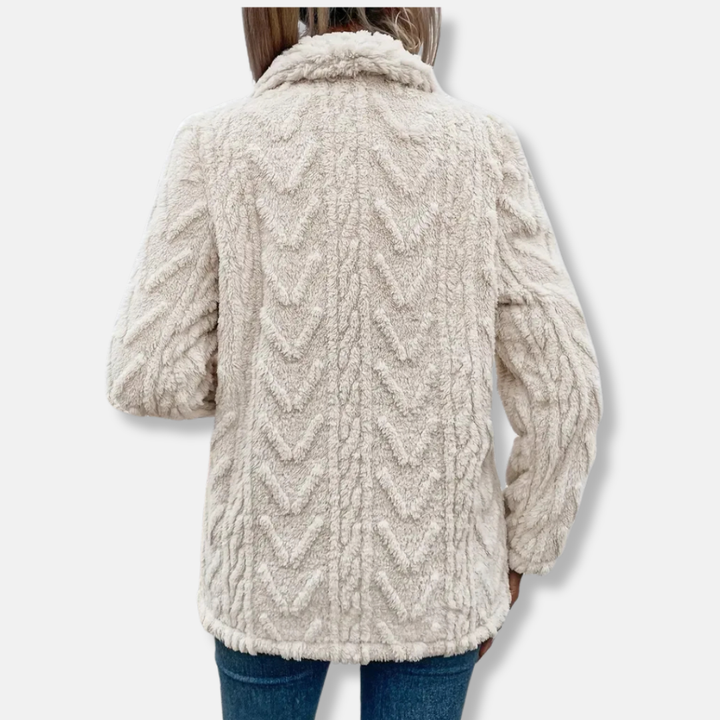 Lune London | Fleece jacket - Casual cut - Shawl collar - Open front - Hip length