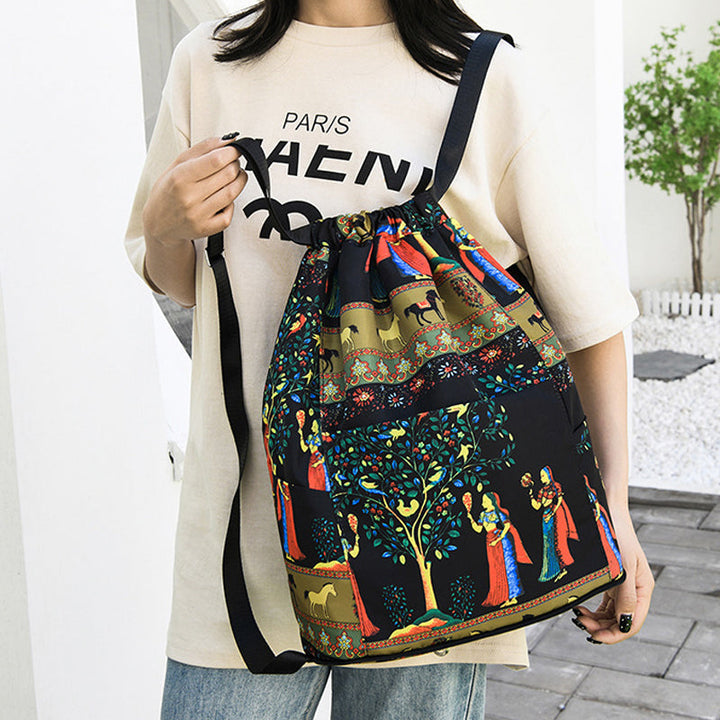 Chic und Stil | Foldable Backpack Large Waterproof Backpack for Folding with Drawstring