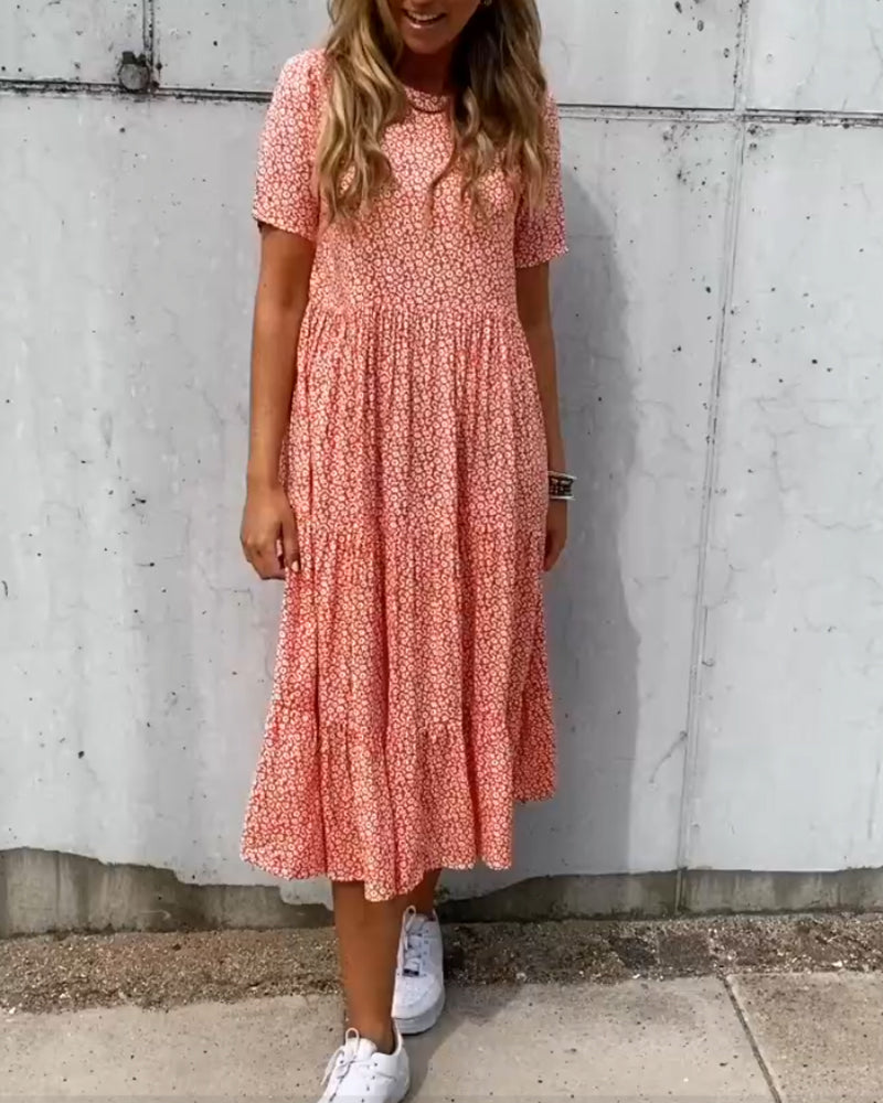 Lune London | Short sleeve dress with floral pattern