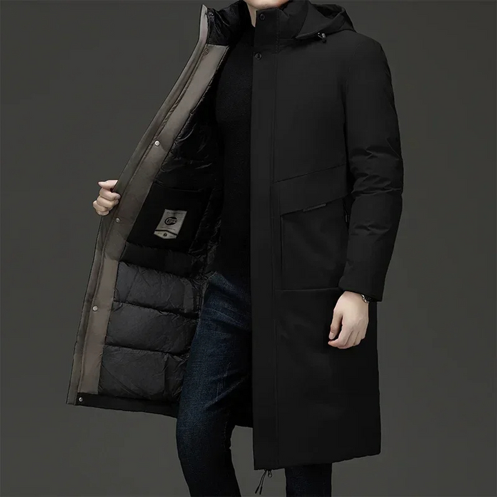 Lune London | Men's Longline Parka with Hood and Insulated Lining