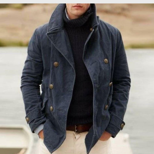 Lune London | Classic Peacoat with Double-Breasted Button Closure and High Collar