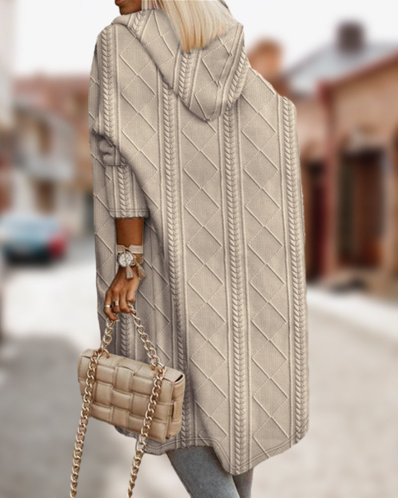 Lune London | Long textured hooded cape