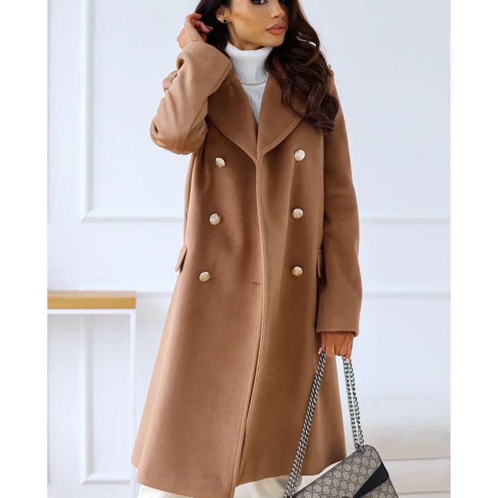 Lune London | Coat Long - Tailored - Double Breast Button Closure - Wide Lapels