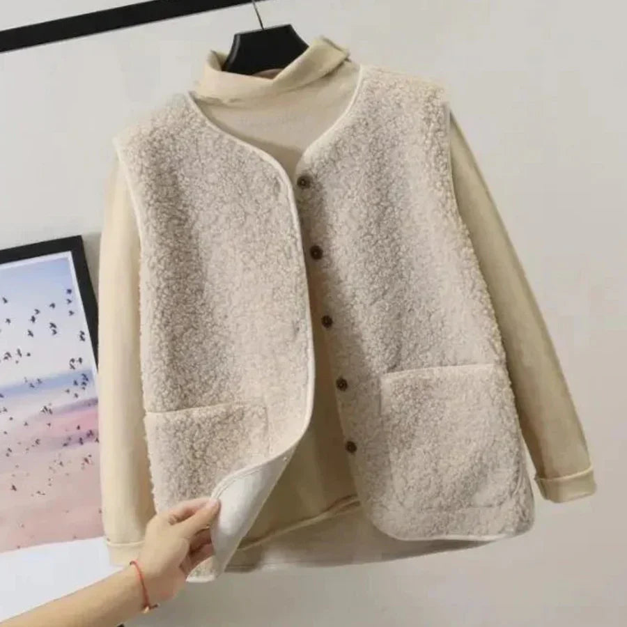 Lune London | Warm Without Sleeves for Women Button Closure
