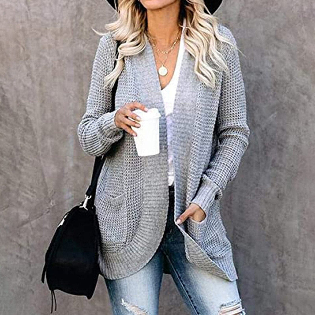 Lune London | Knitted Cardigan - Long Sleeve Loose Fit - Open Front with Large Pockets