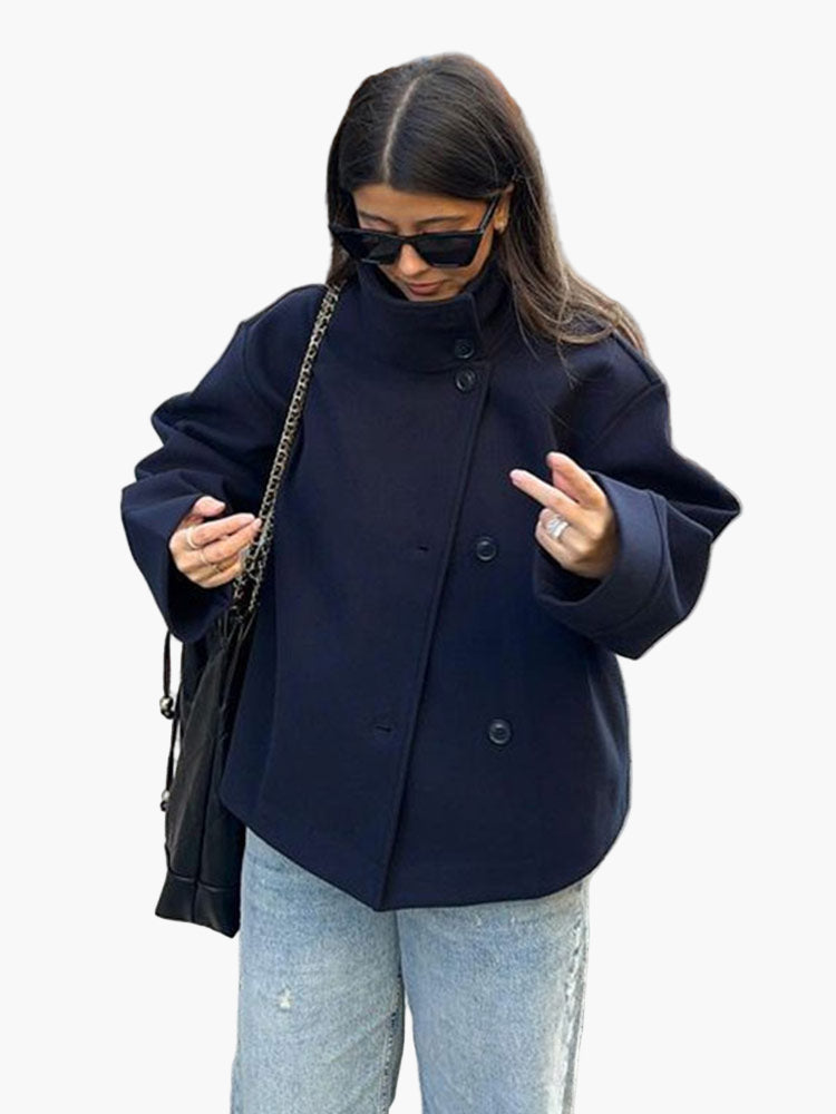 Lune London | Short Double-Breasted Transition Jacket - Modern City Look for Everyday and the Office