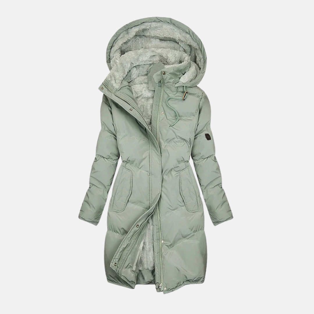 Lune London | Coat - Insulated Padded Filling - Quilted Design - Plush Lined Hood - Adjustable Waist