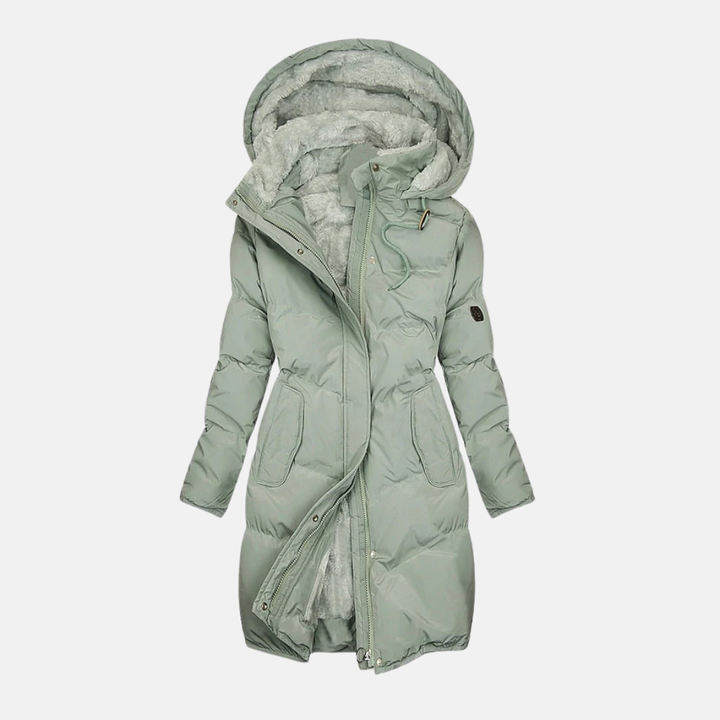 Lune London | Coat - Insulated Padded Filling - Quilted Design - Plush Lined Hood - Adjustable Waist