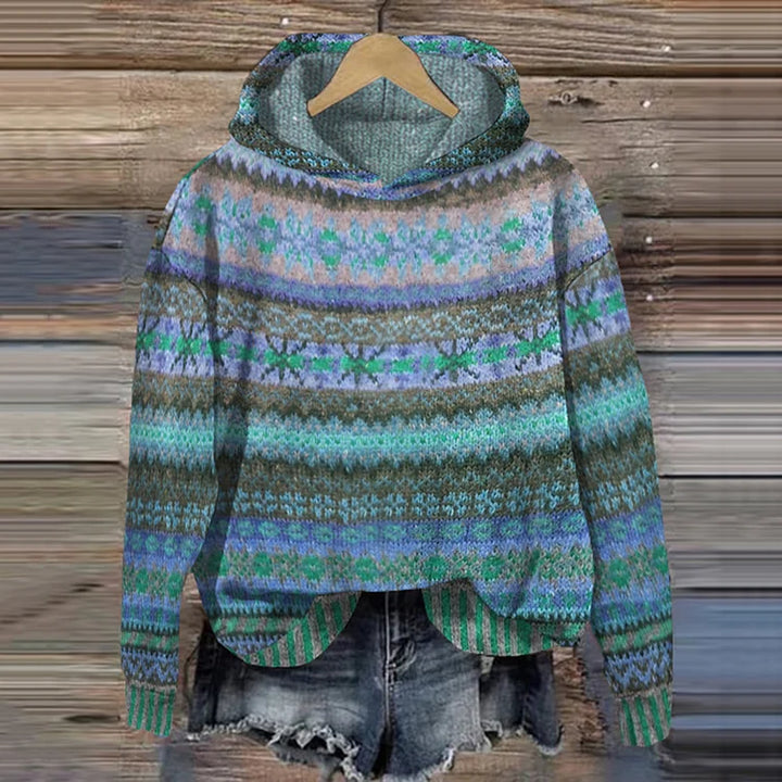 Lune London | Women's knitted hoodie with Norwegian pattern and hood