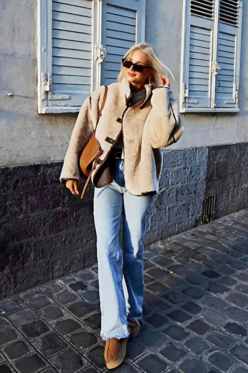 Lune London | Shearling Stand Collar Jacket