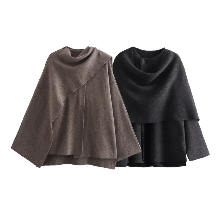 Lune London | Oversized Wrap Coat Wool Blend Elegant Fit Long Wide Sleeves
