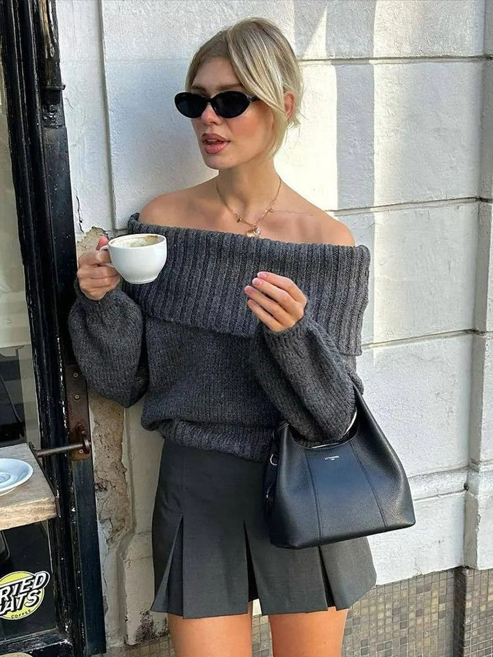 Lune London | Off-Shoulder Women's Knit Sweater