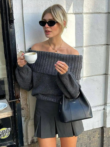 Lune London | Off-Shoulder Women's Knit Sweater