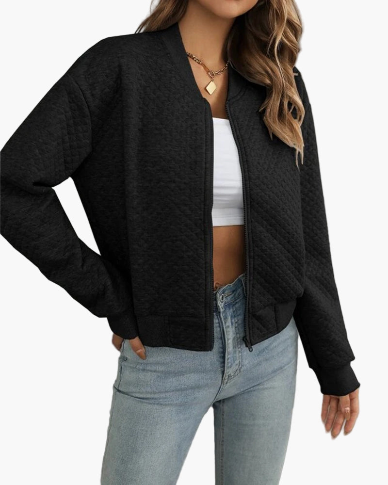 Lune London | Modern quilted bomber jacket casual transition jacket