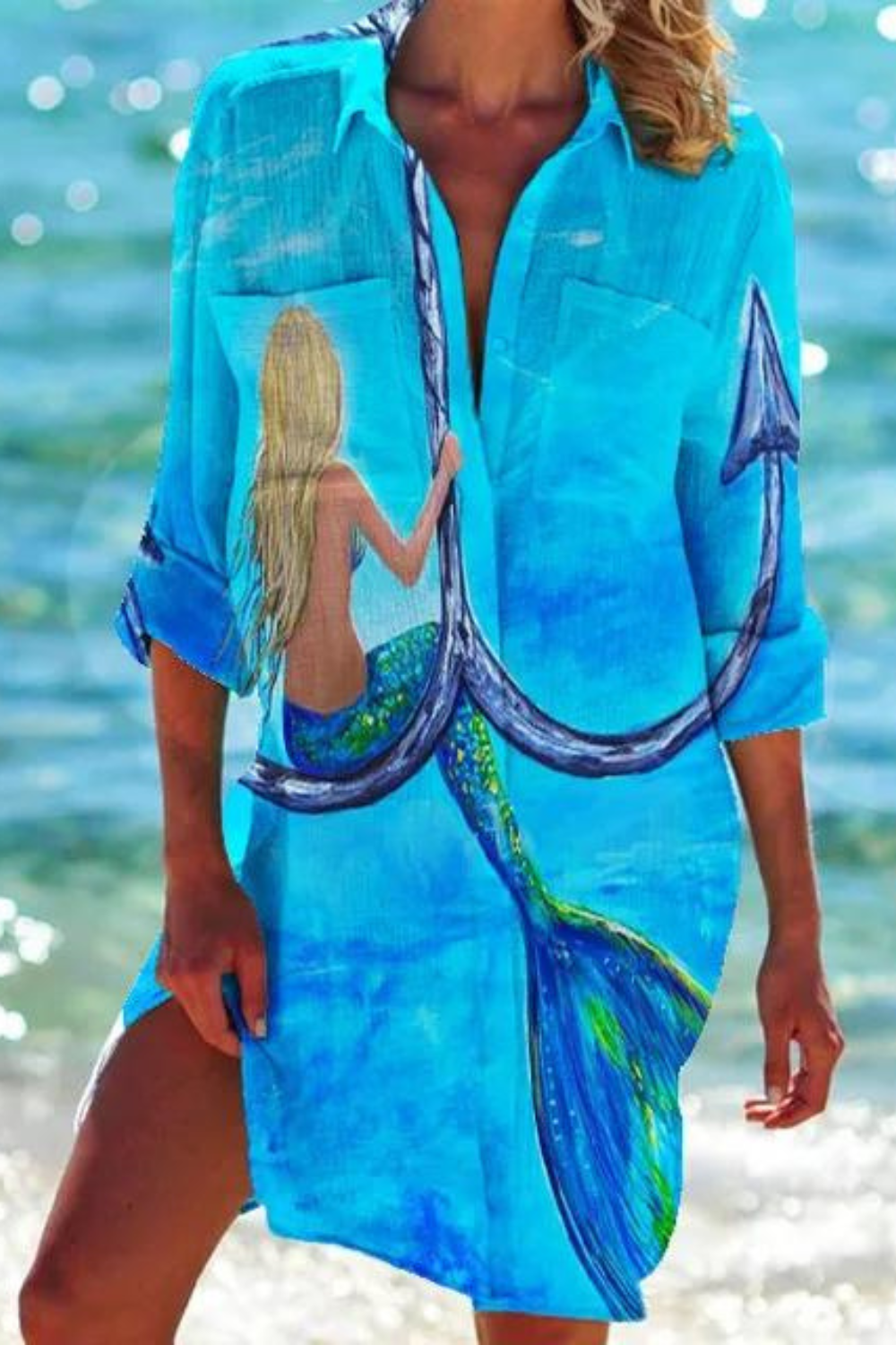 Lune London | Long Beach Blouse with Marine Motif