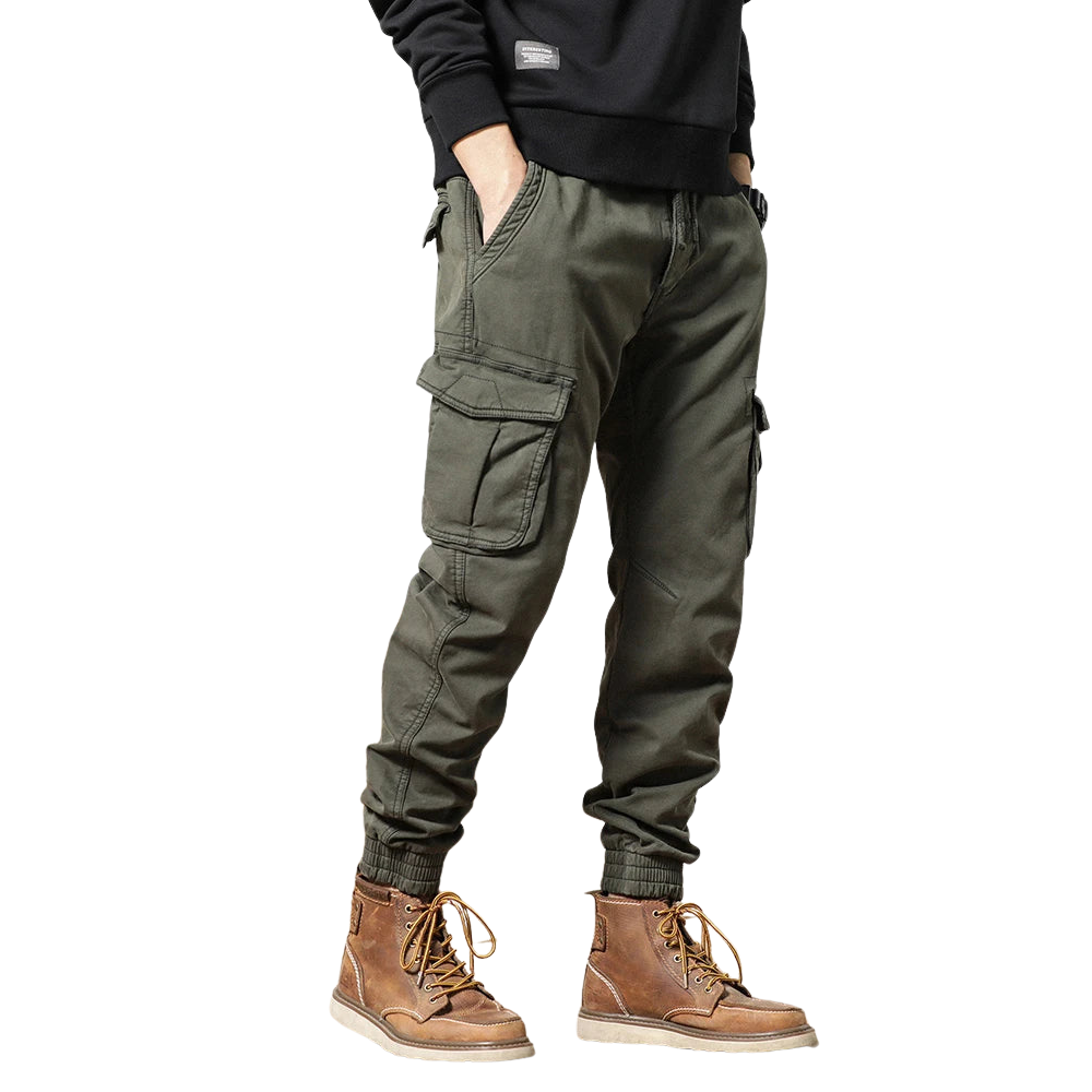 Lune London | Men's winter cargo pants with fleece lining - Slim fit and elastic waistband