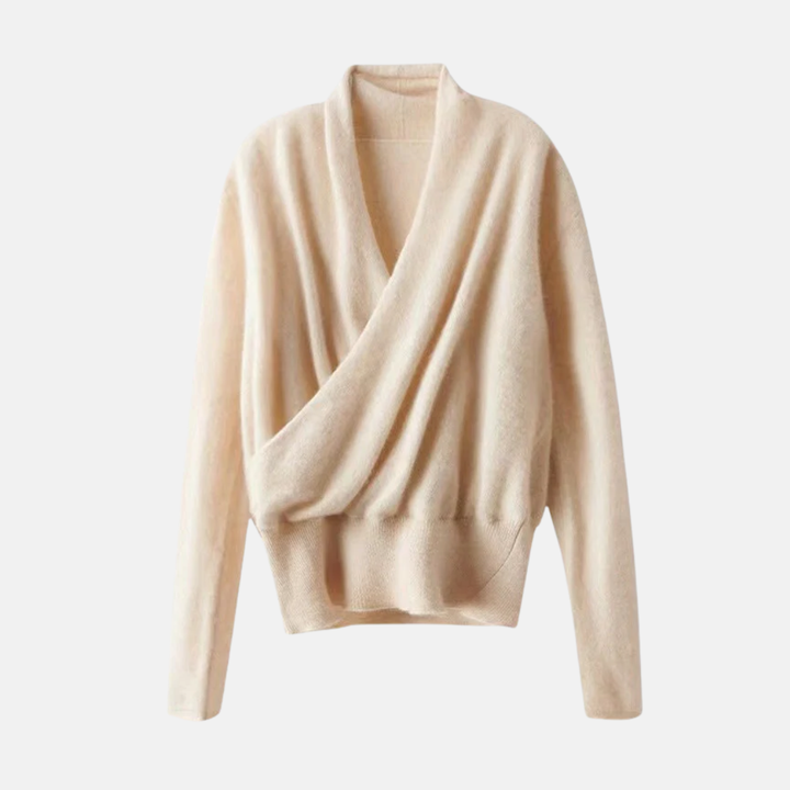 Lune London | Wrap sweater - Comfortable fit - Soft knit material - Ribbed hem - Long sleeve V-neck