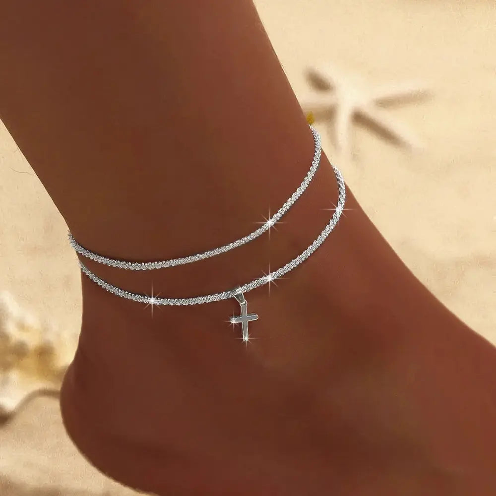 Lune London | Chic Silver/Gold Double Ankle Bracelet