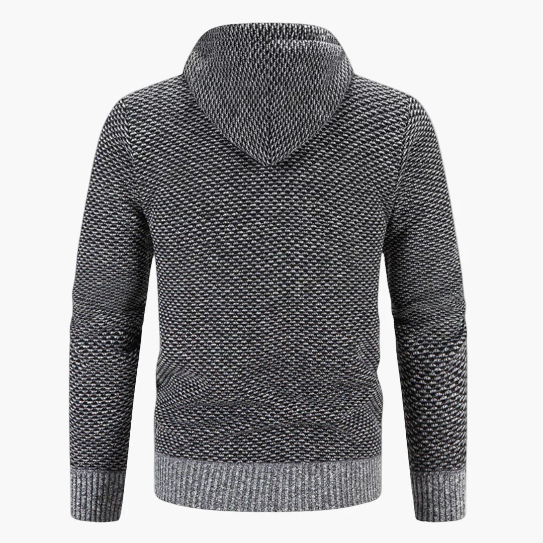 Lune London | Knitted Hoodie for Autumn and Winter - Comfortable Casual Hoodie with Zipper