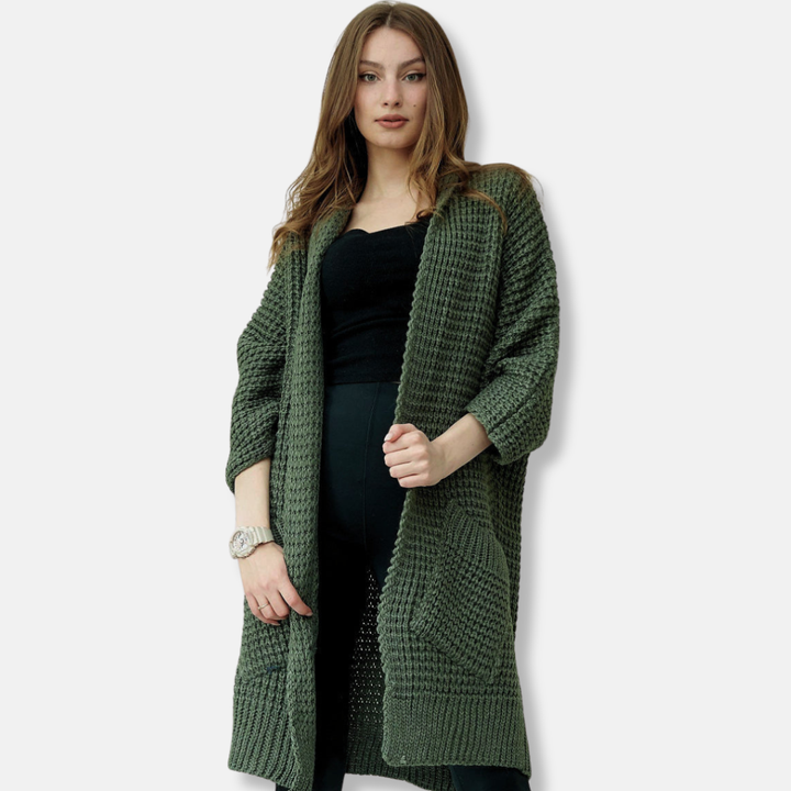 Lune London | Sweater coat - Oversized fit - Open front - Patch pockets - Ribbed edges