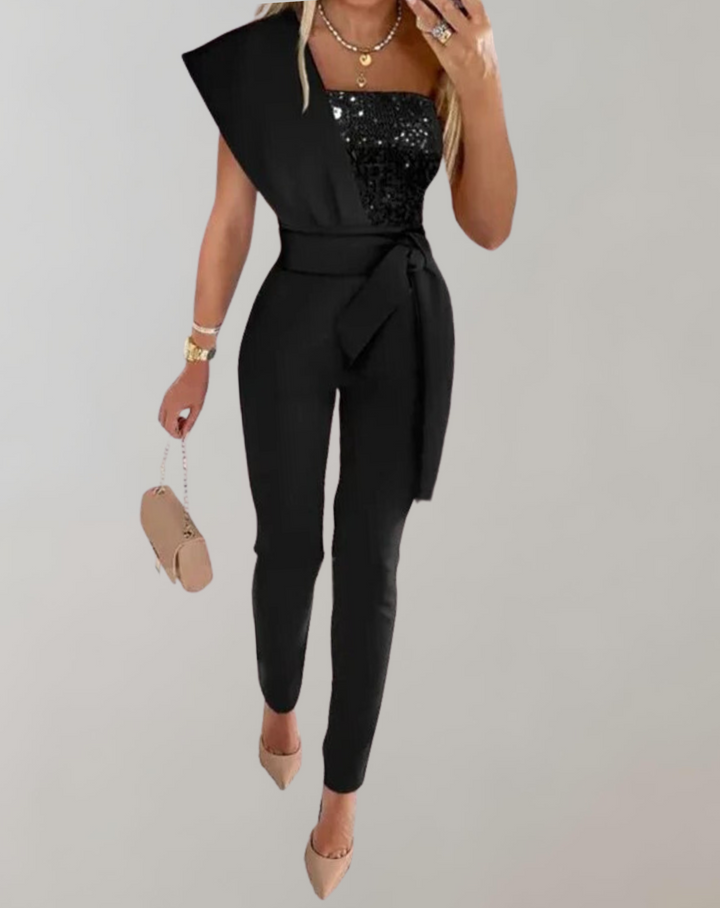 Lune London | Luxurious Overall with Bow Belt and Sparkling Details