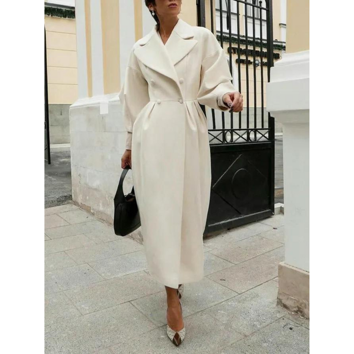 Lune London | Longer Coat - Double-breasted - Tailored Fit - Elegant Puff Sleeves