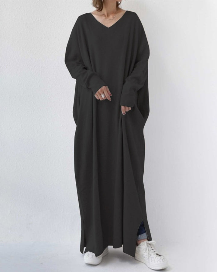 Lune London | Women's dress with V-neck and long sleeves
