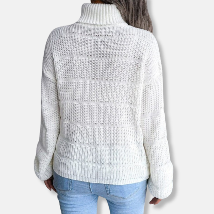 Lune London | Turtleneck sweater - Soft knit material - Ribbed look - Loose fit - Long sleeves